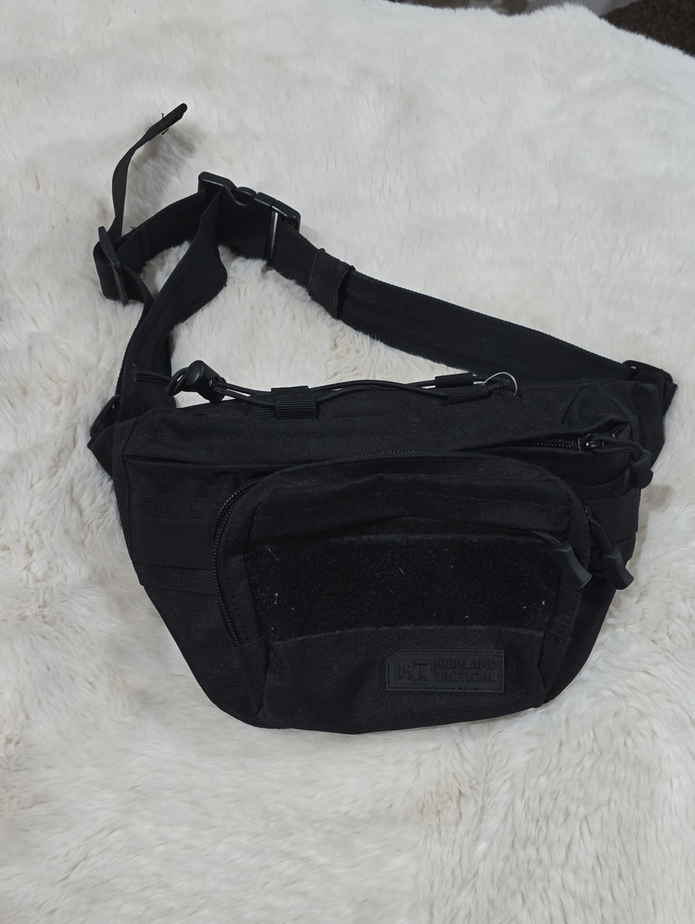Men's Black Tactical Waist Bag - Durable Sling Belt Pack